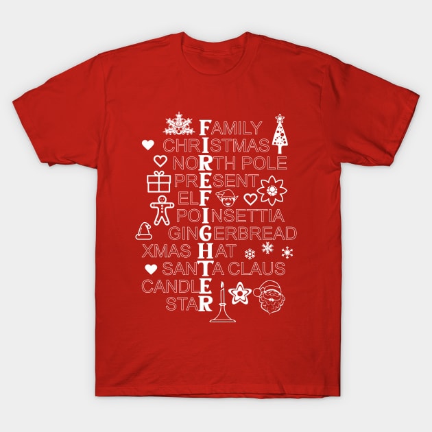 Firefighter Christmas Present - Xmas Gift T-Shirt by Vector-Artist